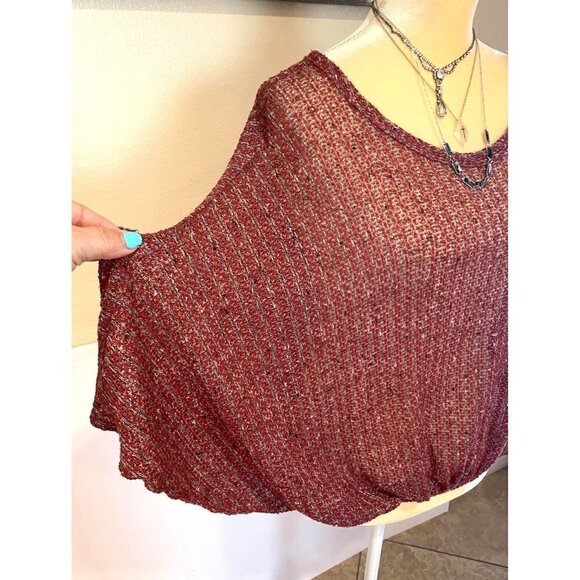 Jella Couture kaftan knitted top, wine,  size 8/10 medium - Picture 5 of 10